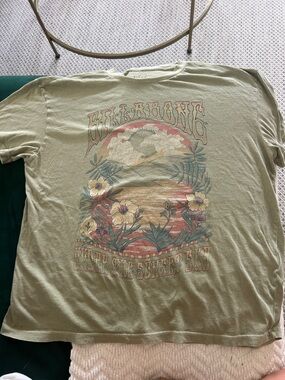 Billabong Olive Graphic Sunset Floral Short Sleeve Tee